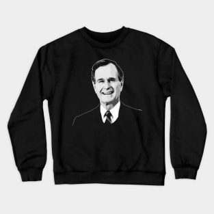 George H.W. Bush Black and White Crewneck Sweatshirt